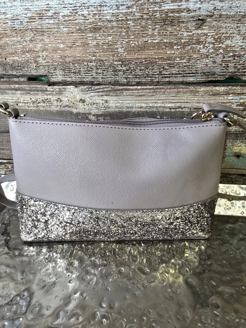 Kate Spade New York Greta Court Ramey Glitter Crossbody In Cityscape Gray